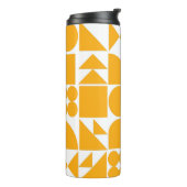 Stijlvol geel modern Geometrisch patroon Thermosbeker (Gedraaid links)