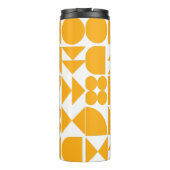 Stijlvol geel modern Geometrisch patroon Thermosbeker (Achterkant)