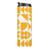 Stijlvol geel modern Geometrisch patroon Thermosbeker (Geroteerd rechts)