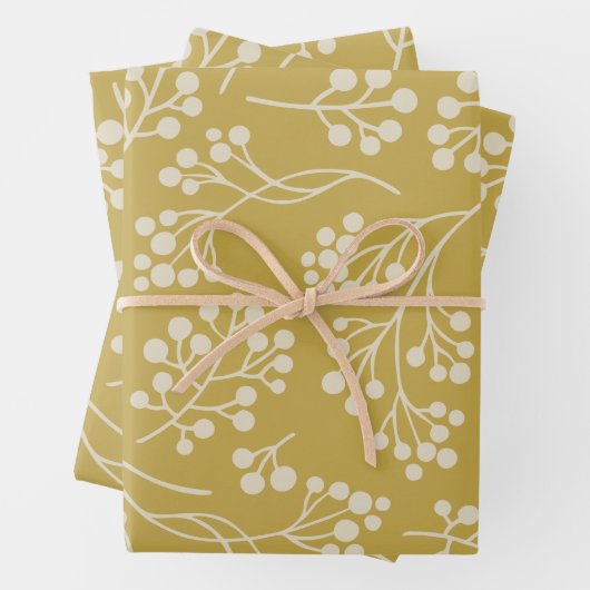 Stijlvol geel patroonpatroon moderne boerderij inpakpapier vel (In situ)