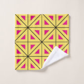 Stijlvol geel & roze geometrisch patroon bad handdoek (Wasdoekje)