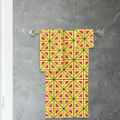 Stijlvol geel & roze geometrisch patroon bad handdoek