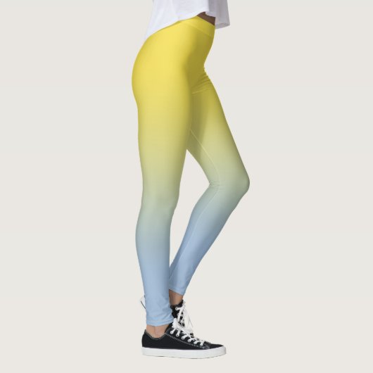Stijlvol geel tot lichtblauw verloop leggings (Rechts)