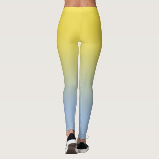 Stijlvol geel tot lichtblauw verloop leggings (Achterkant)
