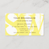 Stijlvol geel wit en bruin beeld met monogram visitekaartje (Achterkant)