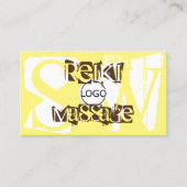 Stijlvol Geel Wit en Bruin met Logo Monogram Visitekaartje (Voorkant)