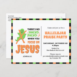 Stijlvol GEEN HOCUS POCUS Christelijk Halloween Uitnodiging Briefkaart