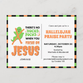 Stijlvol GEEN HOCUS POCUS Christelijk Halloween Uitnodiging Briefkaart