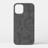 Stijlvol geëtst grijs paisley bloemmotief Case-Mate iPhone case (Achterkant)