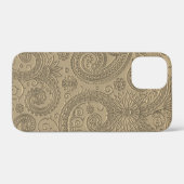 Stijlvol geëtst modern gouden Paisley bloemmotief Case-Mate iPhone Case (Achterkant (horizontaal))