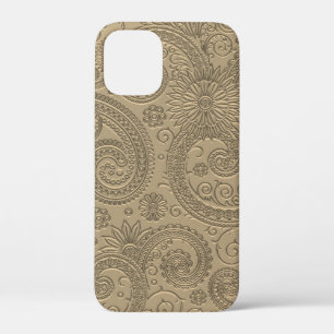 Stijlvol geëtst modern gouden Paisley bloemmotief Case-Mate iPhone Case