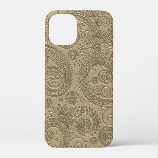 Stijlvol geëtst modern gouden Paisley bloemmotief Case-Mate iPhone Case (Achterkant)