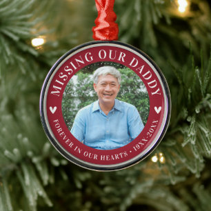 Stijlvol gefotografeerd gepersonaliseerd herinneri metalen ornament