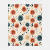 Stijlvol geïnspireerd bloemmotief fleece deken (Voorkant)