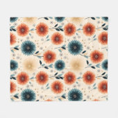 Stijlvol geïnspireerd bloemmotief fleece deken (Voorkant (Horizontaal))