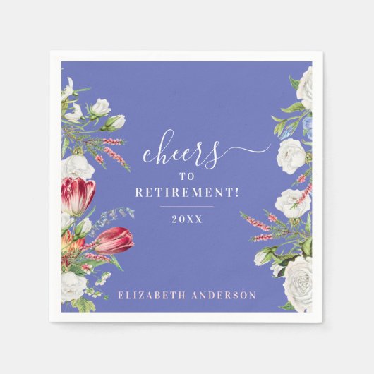 Stijlvol gejuich Elegant Lavendel Pensioen Bloemen Servet (Voorkant)