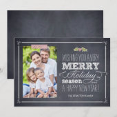 Stijlvol gekrijste feestelijke fotokaarten feestdagenkaart (Voorkant / Achterkant)