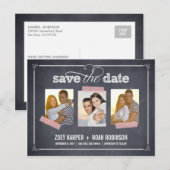 Stijlvol gekrijt - Save the Date Briefkaart (Voorkant / Achterkant)