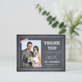 Stijlvol gekrijte bruiloft bedankkaart briefkaart (Staand voorkant)