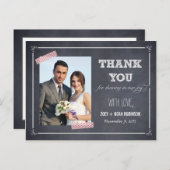 Stijlvol gekrijte bruiloft bedankkaart briefkaart (Voorkant / Achterkant)