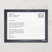 Stijlvol gekrijte bruiloft bedankkaart briefkaart (Achterkant)