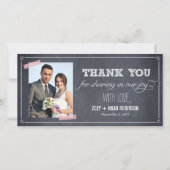 Stijlvol gekrijte bruiloft Dank u fotokaarten Bedankkaart (Voorkant)