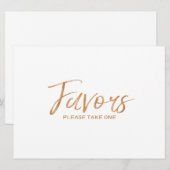 Stijlvol geletterd Gold Roos Aangepast "Favors"-te Kaart (Voorkant / Achterkant)