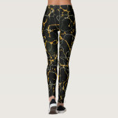 Stijlvol, gematigd marmerbaar zwart goud leggings (Achterkant)