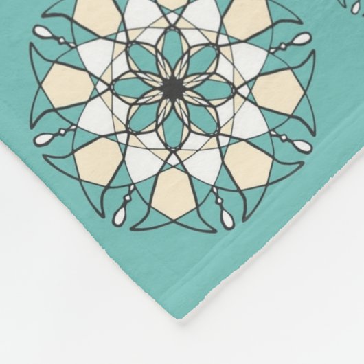 Stijlvol Geometric Blauwgroen Floral Mandala Geper Fleece Deken (Hoek)