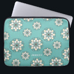 Stijlvol Geometric Blauwgroen Floral Mandala Laptop Sleeve<br><div class="desc">Stijlvolle,  gepersonaliseerde laptophoes.</div>