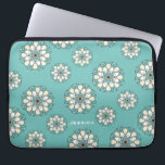 Stijlvol Geometric Blauwgroen Floral Mandala Laptop Sleeve<br><div class="desc">Stijlvolle,  gepersonaliseerde laptophoes.</div>