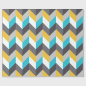 Stijlvol Geometric Blue Gellow Grey Pattern Cadeaupapier (Vlak)