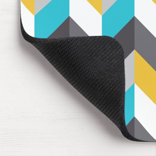 Stijlvol Geometric Blue Gellow Grey Pattern Muismat (Hoek)