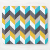 Stijlvol Geometric Blue Gellow Grey Pattern Muismat (Voorkant)