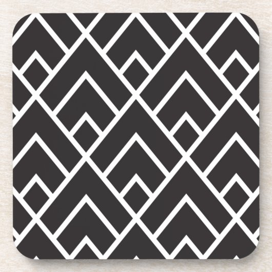 Stijlvol Geometric Diamond Grid Pattern Bier Onderzetter (Voorkant)