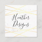 Stijlvol Geometric Gold Vierkante Visitekaartje (Voorkant)