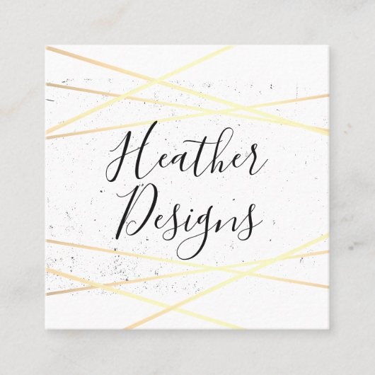 Stijlvol Geometric Gold Vierkante Visitekaartje (Voorkant)