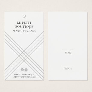 Stijlvol Geometric Grey Clothing Price Label Visitekaartje