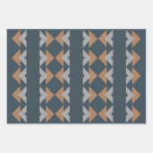 Stijlvol Geometric Kilim Navy Blue Brown Pattern Inpakpapier Vel (Voorkant 3)