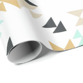 Stijlvol Geometric Quilt Pattern Mint Black Gold Cadeaupapier (Rol Hoek)