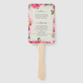 Stijlvol geometrisch blush roze bloemig Roos Save  Handwaaier (Achterkant)