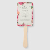 Stijlvol geometrisch blush roze bloemig Roos Save  Handwaaier (Voorkant)