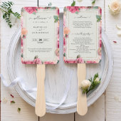 Stijlvol geometrisch blush roze bloemig Roos Save  Handwaaier