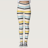 Stijlvol geometrisch gestreept patroon leggings (Voorkant)