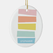 Stijlvol geometrisch kleurig pasta op maat keramisch ornament (Rechts)