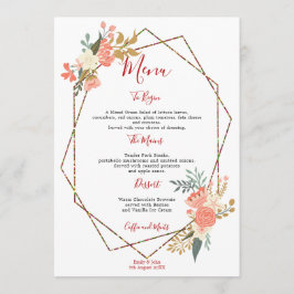 Stijlvol geometrisch Lijst Ambrose Florals Bruilof Menu