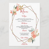 Stijlvol geometrisch Lijst Ambrose Florals Bruilof Menu (Voorkant)