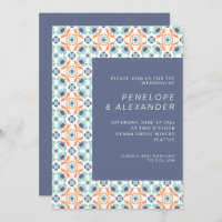 Stijlvol  Geometrisch patroon in Blue Wedding