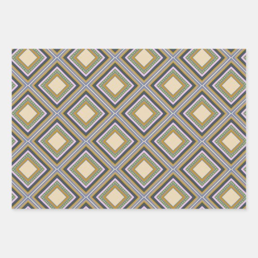 Stijlvol Geometrisch patroon in bruin zand Inpakpapier Vel (Voorkant 2)