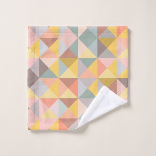Stijlvol geometrisch patroon in de Autumn Earth To Bad Handdoek (Wasdoekje)